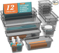 12-Piece Drawer Organizer Set, 4 Sizes Versatile Plastic Vanity Organizer by Unknown