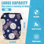 Baseballs and Stars Laundry Basket, Laundry Hamper Collapsible Oxford Cloth - Image 2