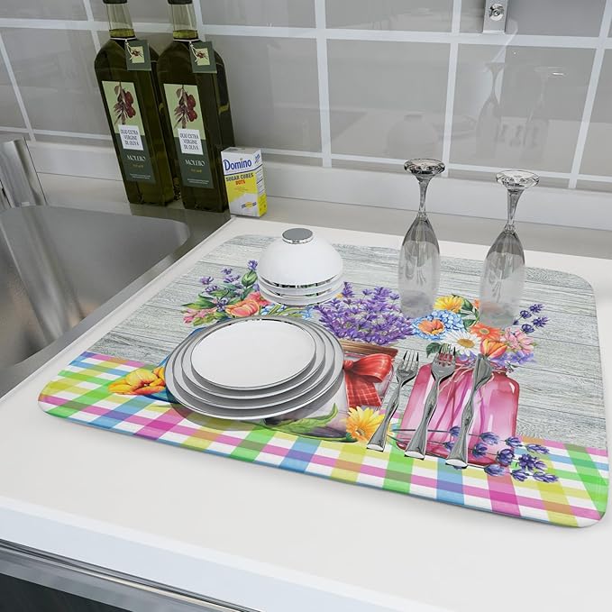 Kawani Spring Flowers Dish Drying Mat - Image 6