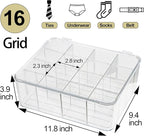 Socks Underwear Drawer Organzier Dividers, 16 Compartment Removable Divided - Image 3