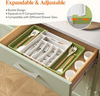Lifewit Utensil Organizer for Kitchen Drawer, Expandable Cooking Silverware Tray - Image 4