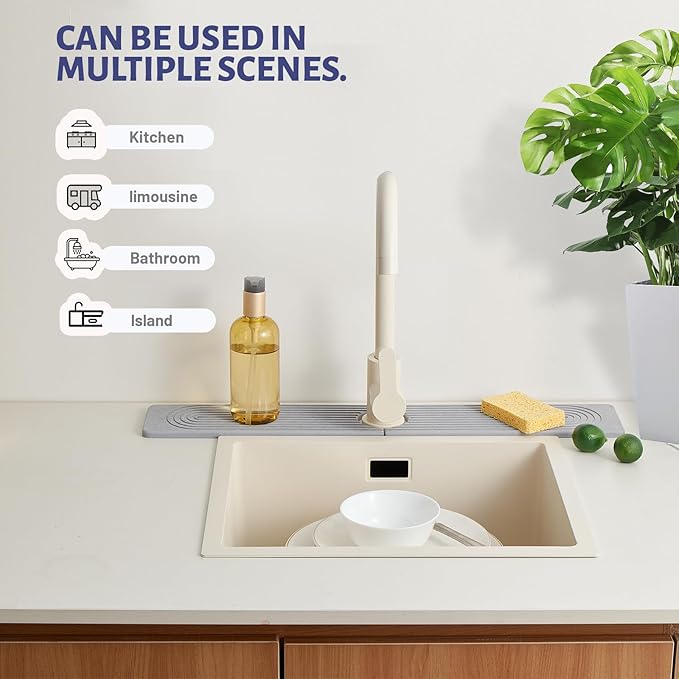 Stone Faucet Mat for Kitchen Sink，Super Absorbent Diatomite Fast Drying Stone - Image 7