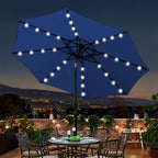 Blissun 9 ft Solar Umbrella 32 LED Lighted Patio Umbrella Table Market Umbrella with Tilt and Crank Outdoor Umbrella for Garden, Deck, Backyard, Pool and Beach (Navy Blue) - Image 7