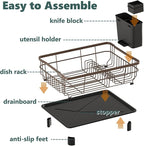 Iron Dish Drying Rack with Drainboard Dish Drainers - Image 4