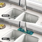 Palm Leaves Tropical Summer Green Hawaiian Kitchen Sink Splash Guard Faucet Mat - Image 4