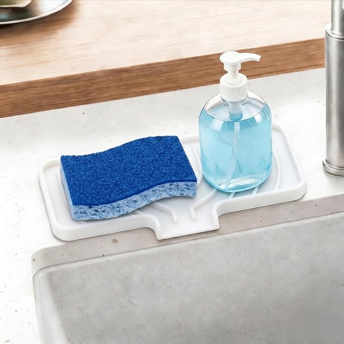 GUUKIN Sponge Holder for Kitchen Sink, 9.8"×4.9" Silicone Dish Drying Mat by GUUKIN