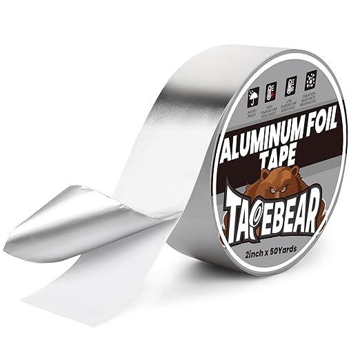 TAPEBEAR Aluminum Foil Tape 2" x 150FT, Professional Heat Reflective Tape Metal by TAPEBEAR