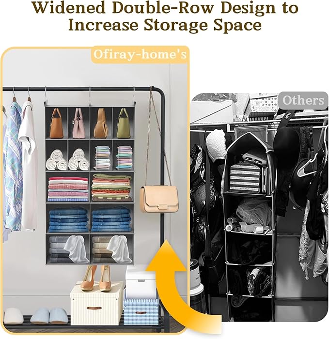 Ofiray-home 5 Tier Hanging Closet Organizer, 14 Compartments Sweater Organizer - Image 3