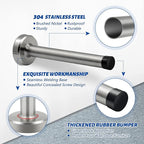 Door Stopper, 5 Inch Long Door Stop Wall Mounted, Stainless Steel Brushed Satin - Image 3