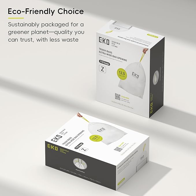 EKO 12.5 Gallon / 40-60 Liter, Extra-Strong Garbage Bags, Leak-Resistant - Image 5