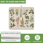 Vintage Plants Herbs Floral Dish Drying Mat - Image 5