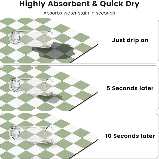 12" x 20" Checkered Dish Drying Mat - Image 5