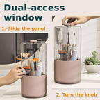 Toothbrush Holder with Cover 360 Rotating 4 Compartments Bathroom Toothpaste - Image 3