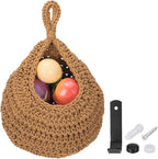 uxcell Hanging Fruit Baskets for Kitchen, Hand-Woven Wall Hanging Storage Jute by uxcell