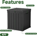 50 gallon deck box,All-weather resin material outdoorstorage box easy to install and portable,Suitable for indoor and outdoor scenes (black) - Image 3