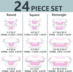 12 Pack Glass Meal Prep Food Storage Containers - Image 2