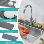 4Pcs Stone Faucet Mat for Kitchen Sink, Diatomite Quick Dry Water Absorbing - Image 4