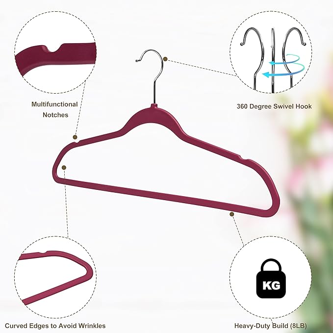 Quality Hangers 50 Pack Slim Plastic Hangers - Image 5