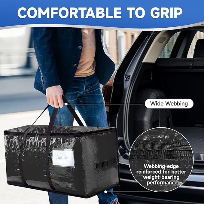 CONGREGATE 8-Pack Heavy Duty Black Moving Bags - Image 2