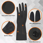 Beieverluck 10 Pairs X-Large Black Chemical Resistant Gloves, Heavy Duty Rubber - Image 3