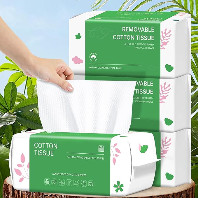 Disposable Face Towel, for Washing Soft Cotton Dry Wipes Facial Cloths by Cayxenful
