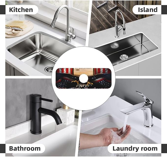 Classic American Old Flag Kitchen sink faucet pad, strong water absorption - Image 8
