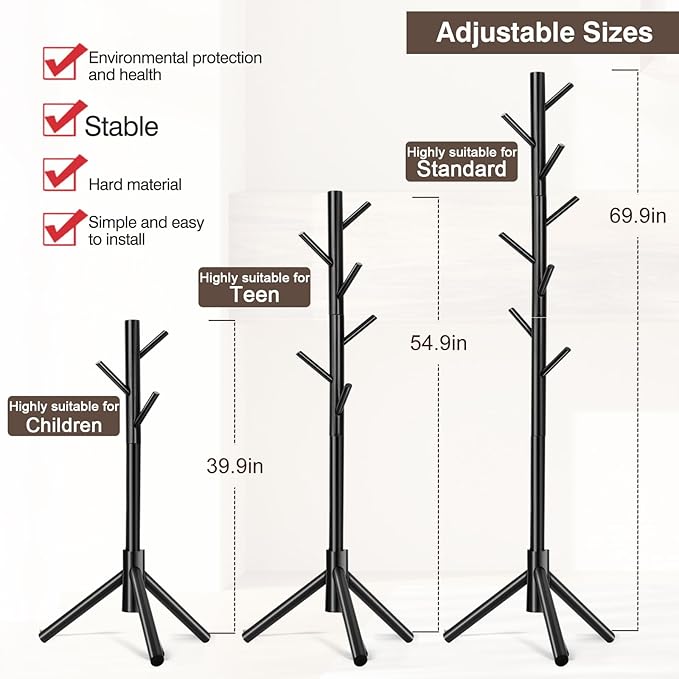 2 PCS Coat Rack, Freestanding Coat Rack - Image 3