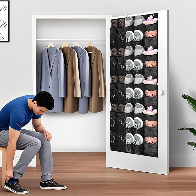 Over the Door Shoe Organizer, 40-Pocket Hanging Shoe Rack - Image 6