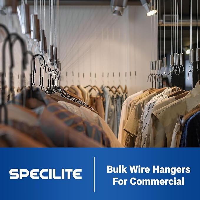 SPECILITE Wire Metal Clothes Hangers Bulk 50 Pack - Image 7