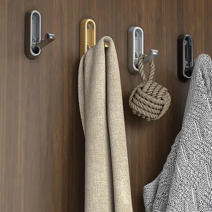 2PCS Folding Coat Hooks, Heavy Duty Wall Hooks Made of Zinc Alloy, Foldable - Image 7