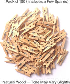 LWR CRAFTS Wooden Mini Clothespins 100 Per Pack 1" 2.5cm - Image 5