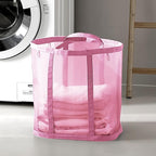 Mesh Bag with Handles, Collapsible Laundry Basket, Foldable Laundry Bag by HGZBS