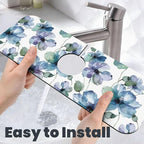 Abstract Flower Blooming Floral Watercolor Kitchen Sink Splash Guard Faucet Mat - Image 6