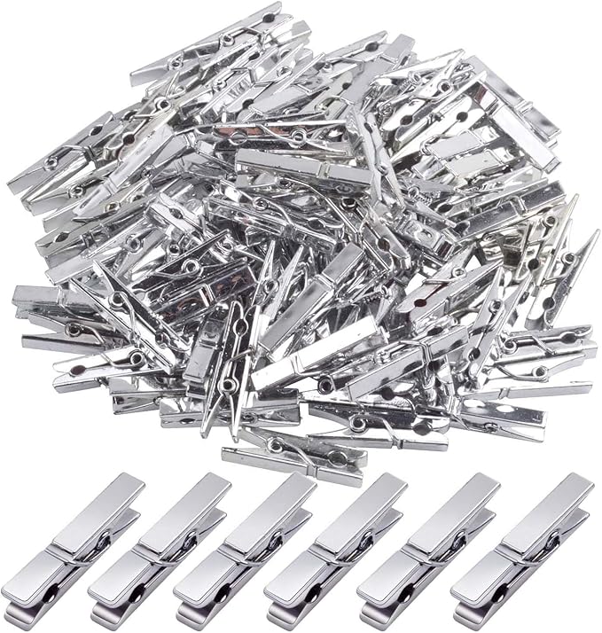 Mini Clothespins, 100 Pieces Plastic Utility Paper Clip, Photo Paper Peg Pin by Aylifu
