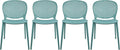 2xhome Set of 4 Patio Dining Chairs | Modern Stackable Outdoor Pool Side Chair | Weather Resistant Plastic for Yard, Porch, Balcony, Kitchen, Teal by 2xhome