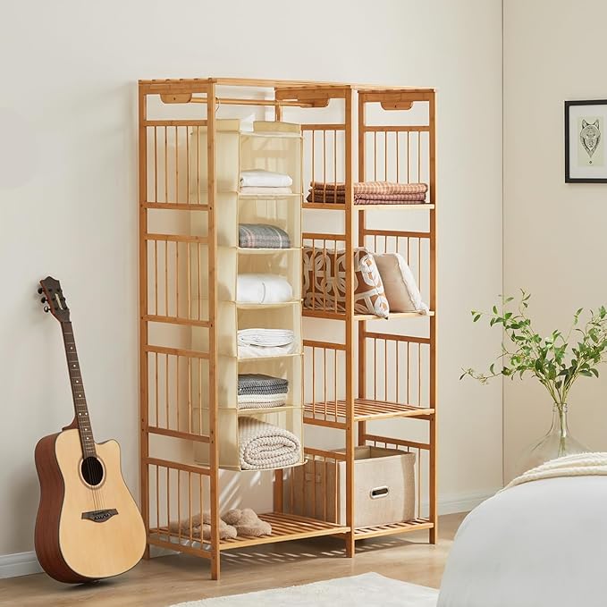 YOUDENOVA Hanging Closet Organizer, 6-Shelf Closet Hanging Shelves - Image 2