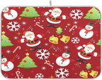 Christmas Snowman Santa Snowflake Bell Dish Drying Mat by BOENLE-WELCOMEYOURCOMING