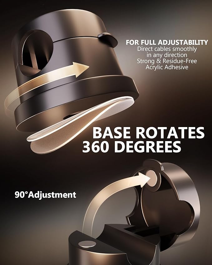 Magnetic Cord Holder 360°Rotation Cord Organizer, Phone Charging Wire Holder - Image 3