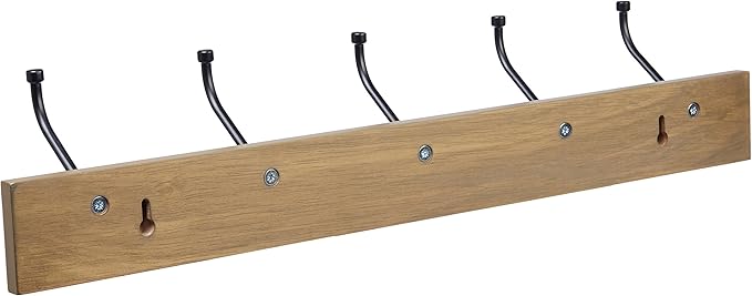 Amazon Basics Rectangular Farmhouse Wall-Mounted Coat Rack - Image 4