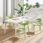 Modern Stackable Dining Chair Set, No Assembly, Plastic Chair, Patio Chair, Suitable for Indoor and Outdoor Cafes and Restaurants, Set of 4 (Pistachio Green) - Image 5