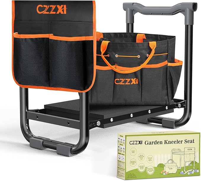 Garden Kneeler and Seat, Wider and Thicker Kneeling Pad Heavy Duty Gardening Stool with Gardening Tool Pouch and Bag, Garden Bench/Chair Gifts for Women, Seniors by CZZXI
