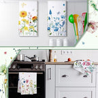 Geyoga 6 Pcs Spring Floral Kitchen Towels Flamingo Dish Hand Towels Sunflower - Image 6