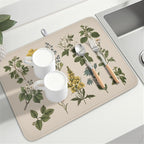 Vintage Plants Herbs Floral Dish Drying Mat - Image 8