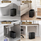 Small Bathroom Trash Can 2.4 Gallon Wastebasket, Slim Metal Garbage Can Matte - Image 7
