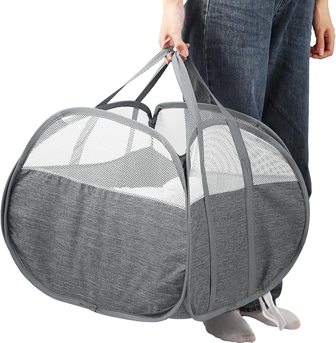 Collapsible Laundry Baskets, 90L Large Foldable Laundry Basket, Tear-proof Pop by Bemkoo