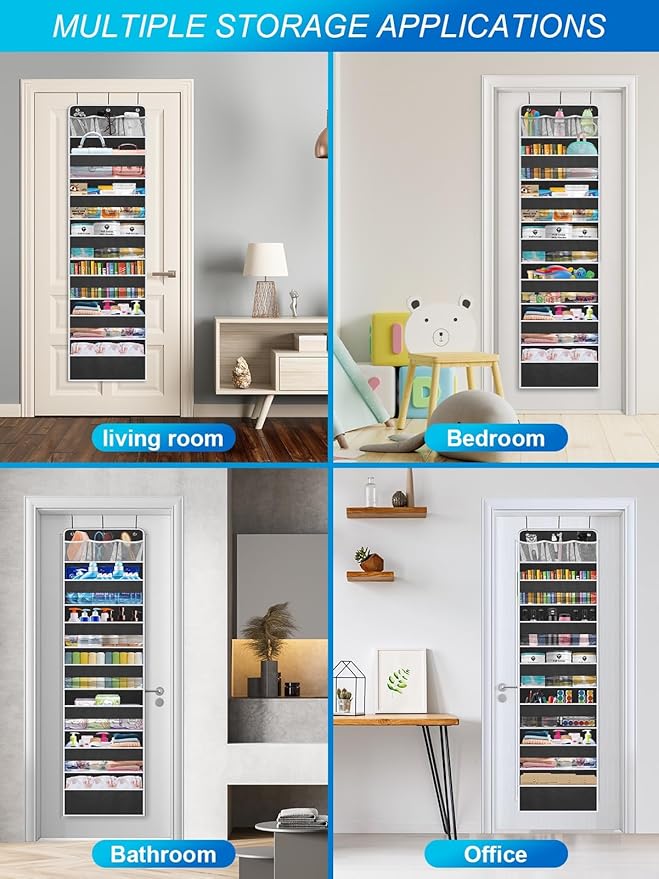 Over the Door Storage Hanging, 6 Tier Behind Door Organizer - Image 8
