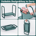FEED GARDEN Garden Kneeler and Seat, Upgraded Foldable Gardening Stool with 10.23" Wide Kneeling Pad, Heavy Duty Gardening Bench Chair with 2 Tool Pouches, Gardening Gifts for Seniors Mom Women Men - Image 5