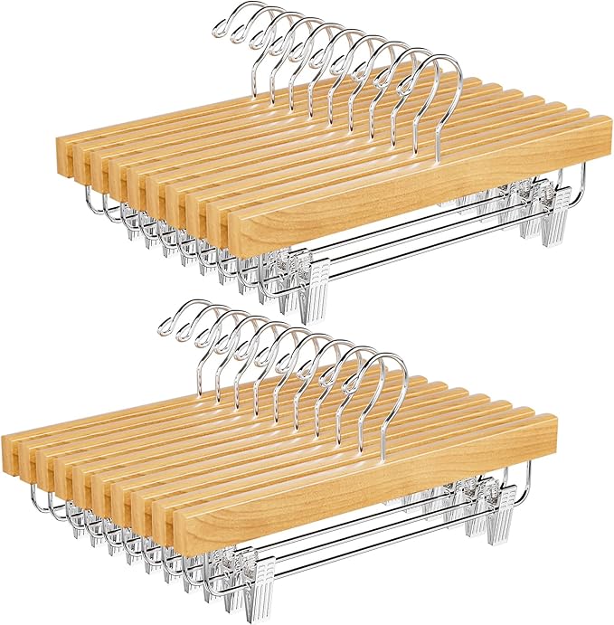 BAGAIL 20 Pack Wooden Pants Hangers by BAGAIL