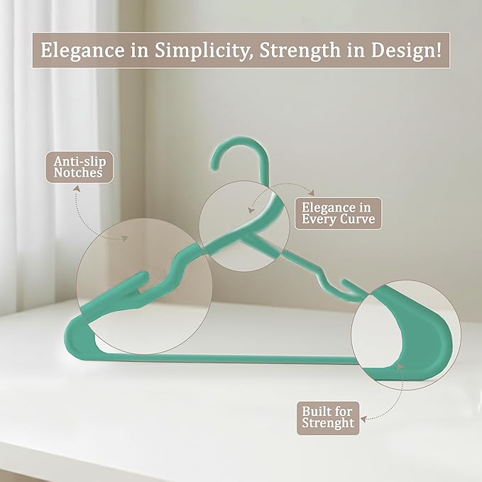 Utopia Home Plastic Hangers 50 Pack, Space Saving Plastic Clothes Hangers - Image 4