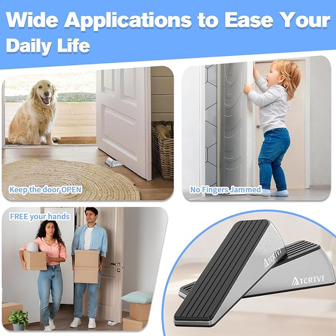 Heavy Duty Door Stopper Wedge 2 Pack Small Size Door Stop Wedge Made of Premium - Image 7